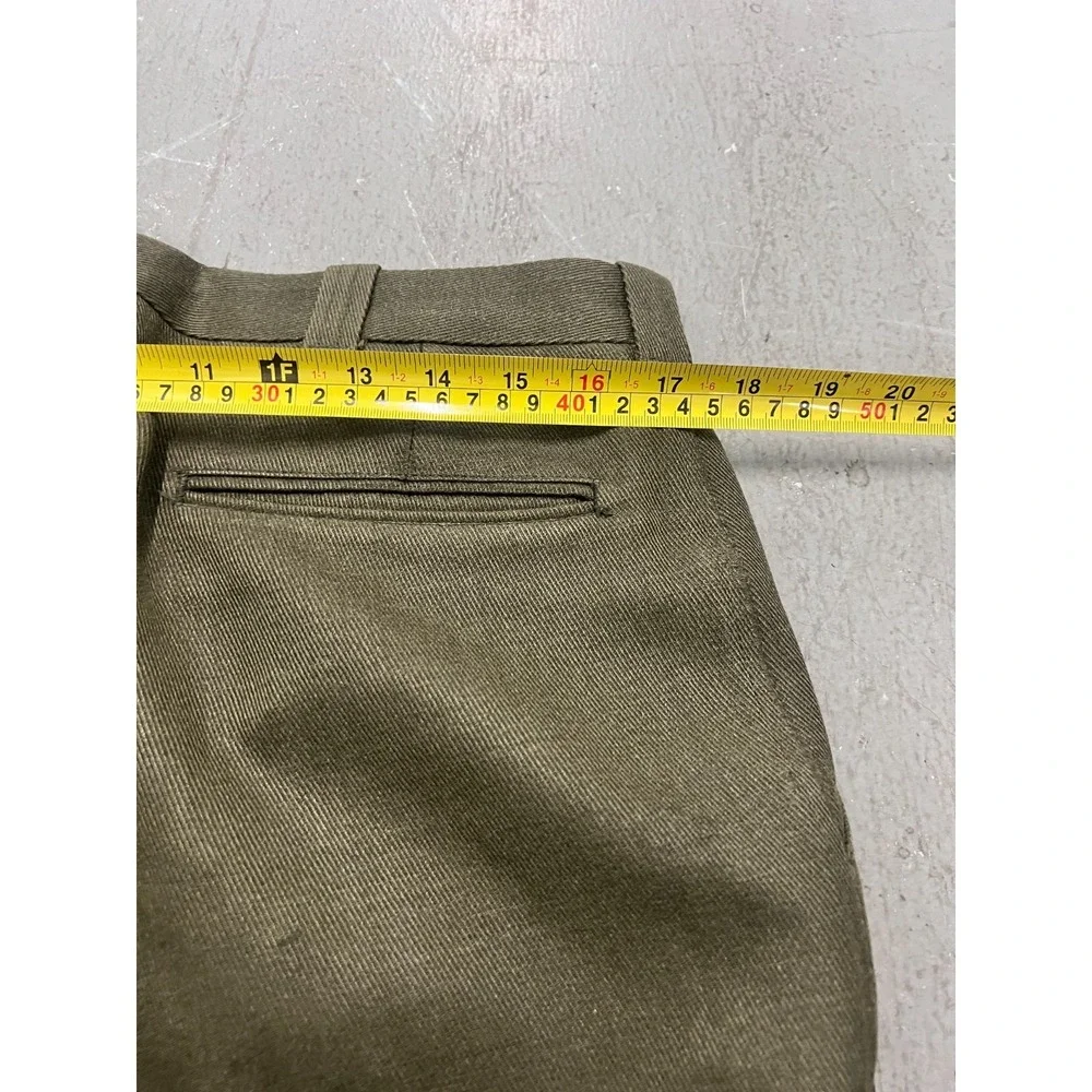 Vintage Cabela's Pants Mens 34W Olive Green Wide Leg Flat Front Outdoor Zip Fly